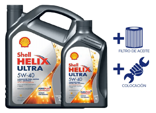 CAMBIO DE ACEITE SHELL HELIX ULTRA 5W40 5L+FILTRO DE ACEITE+COLOCACIÓN