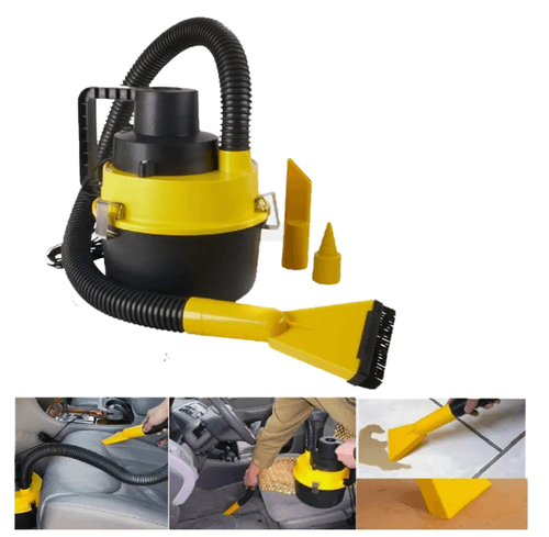 Aspiradora Tacho Limpia Alfombra Polvo Portatil Auto 3l Color Amarillo