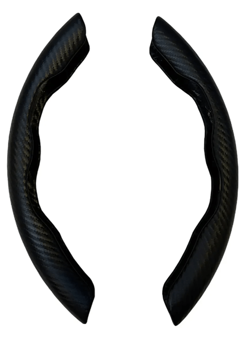 Cubre Volante Apliques Por 2pcs Negro Carbono