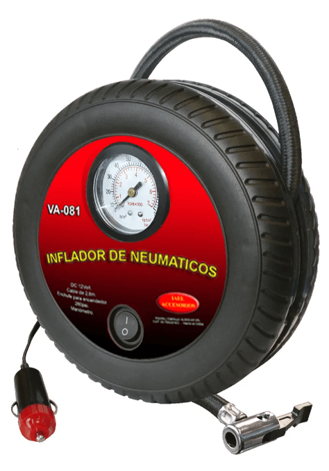 Compresor Portatil Rueda 12v Negro