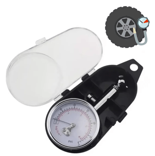Calibrador de Presión para Neumáticos Metálico 100 PSI con Estuche