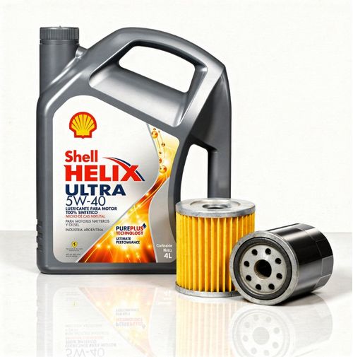 Cambio Aceite Shell Helix Ultra 5W40 4L + Filtro De Aceite + Colocación