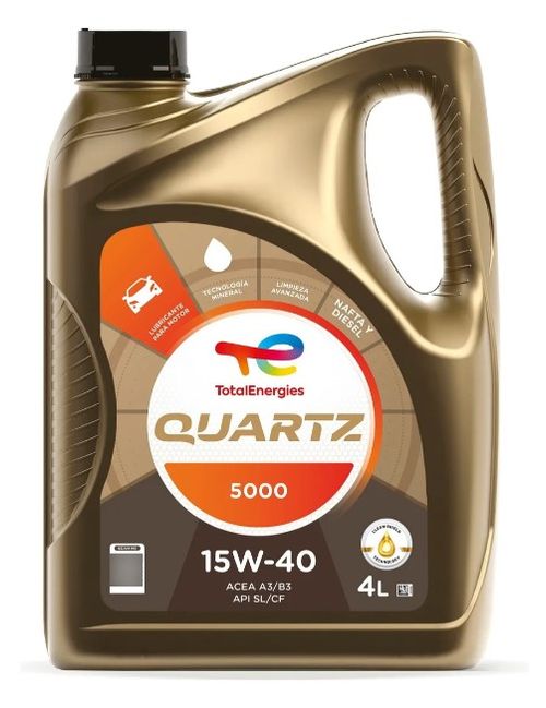 Aceite Total Quartz 5000 15W40 Natural 4 Lts