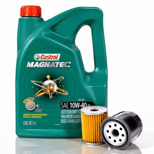 Cambio de Aceite Castrol 10W40 5L + Filtro de Aceite + Colocación