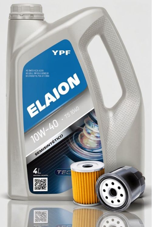 Cambio de Aceite Para Motor Ypf Elaion Ts Semi Sintetico 10w40 4l + Filtro De Aceite + Colocación