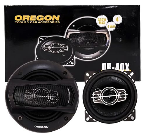 Juego De Parlantes Oregon 220 Watts Max 4 Vias 4 Pulgadas Negro