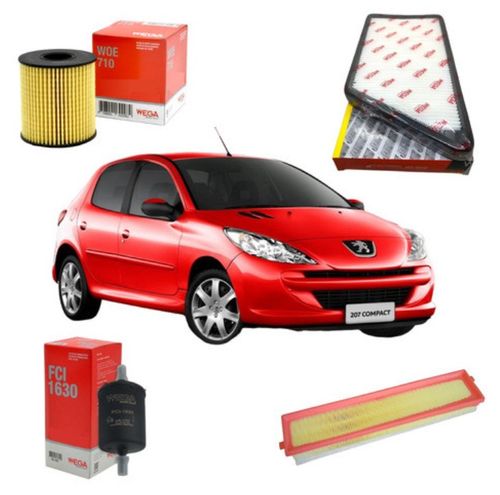 Kit 4 Filtros Peugeot 207 Compact 1.4 Wega
