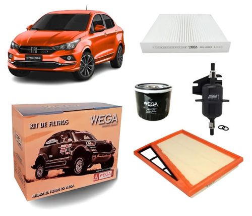 Kit 4 Filtros Fiat Cronos Argo 1.3 Wega