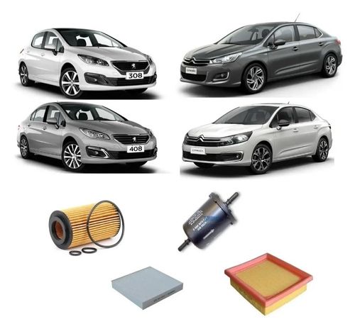 Kit De 4 Filtros Peugeot 308 408 Citroen C4 Wega