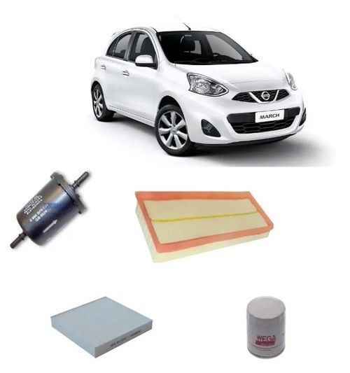 Kit 4 Filtros Nissan March Wega