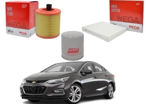 Kit 3 Filtros Chevrolet Cruze 1,8 Wega