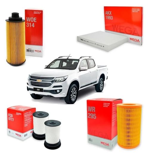Kit 4 Filtros Chevrolet S10 2.8 Ctdi Wega