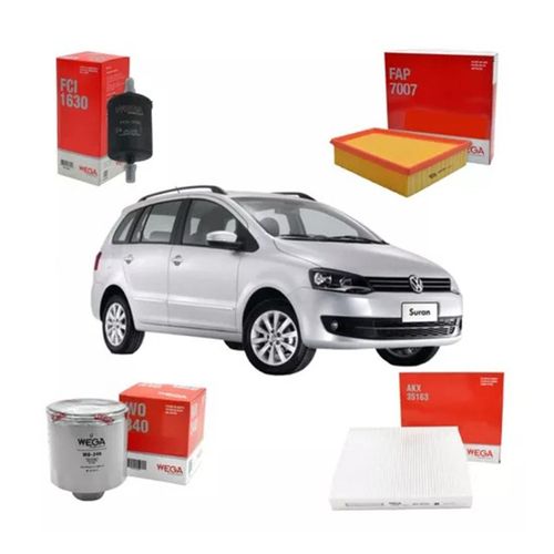 Kit 4 Filtros Volkswagen Suran / Fox 1.6 Msi Wega