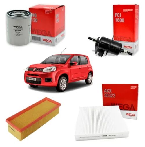 Kit 4 Filtros Fiat Uno Way Wega