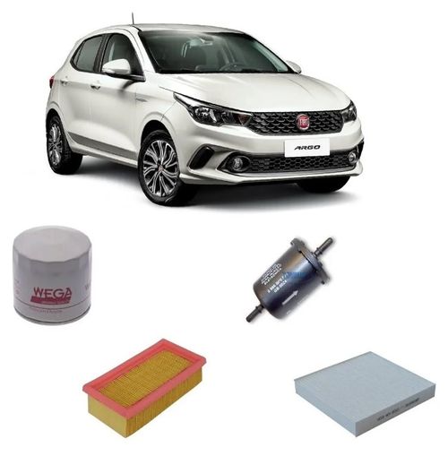 Kit 4 Filtros Fiat Argo/cronos Wega