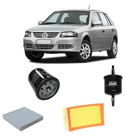 Kit 4 Filtros Volkswagen Gol Power Wega 1.6