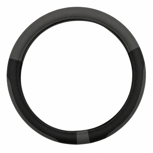 Cubre Volante Lujo IAEL 38cm Cuerina Negro con Gris