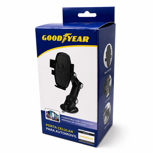 Porta Celular articulado Goodyear apto GPS con ventosa