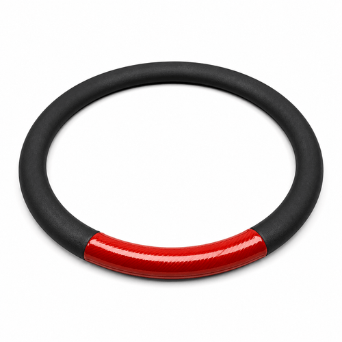 Cubre volante Iael negro con rojo reflectivo