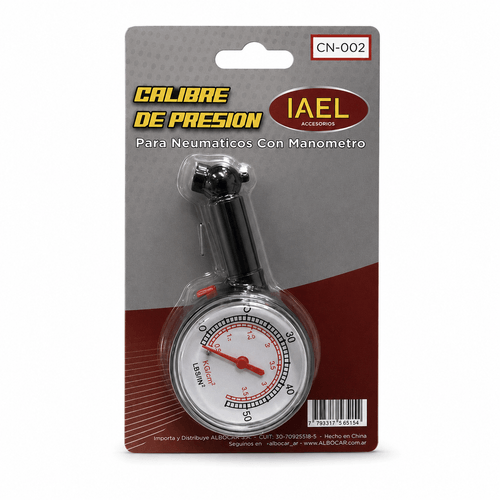 Calibre presión con reloj plástico