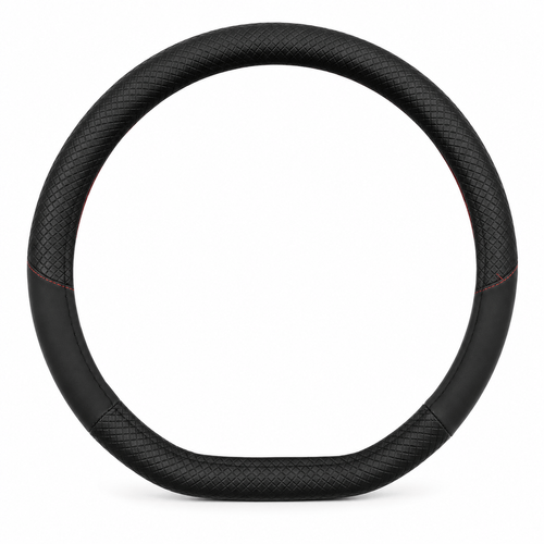 Cubre volante 38cm base plana, negro combinado