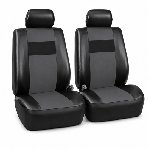 Juego funda cubre asientos completo cuerina negra y gris
