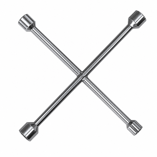LLave cruz para ruedas cromada, reforzada