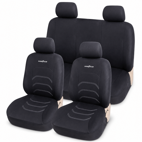 Juego funda cubre asiento completo Goodyear negra