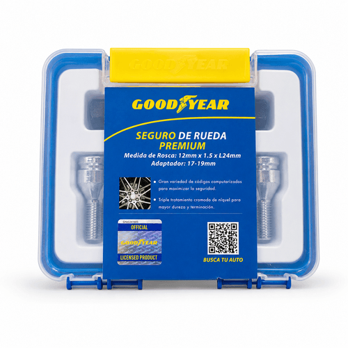 Juego seguro de rueda Goodyear GY-2237 Cromo 4 bulones 2 adap