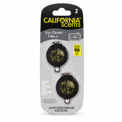 Perfume Fragancia para Auto California Scents Hielo x2 Vent Sticks