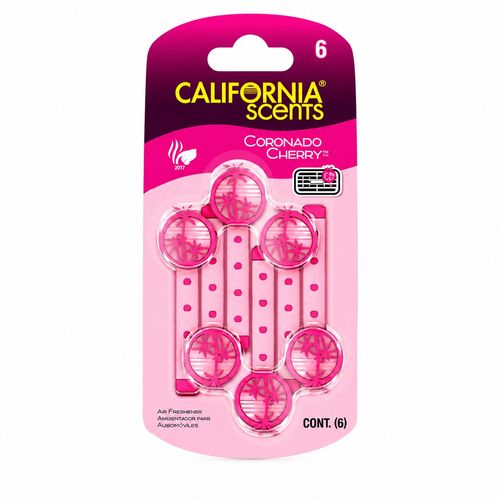 Perfume Fragancia para Auto California Scents Cereza  x6 Vent Sticks