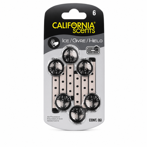 Perfume Fragancia para Auto California Scents Hielo x6 Vent Sticks
