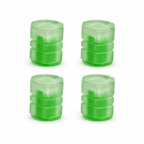 Tapita válvula de aire verde flúor x4 piezas