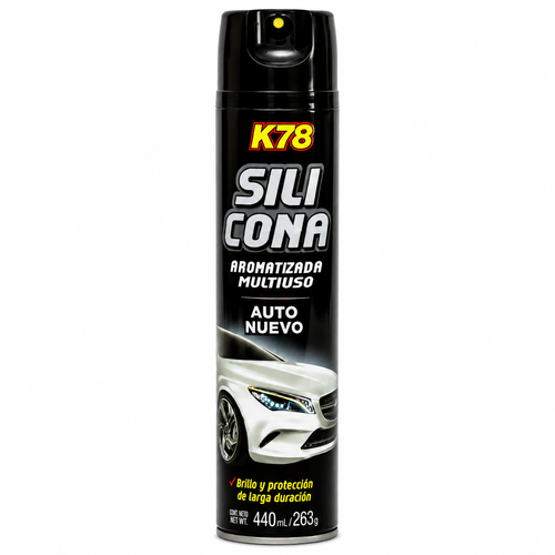K78 silicona multiuso aerosol aroma auto nuevo 440cc
