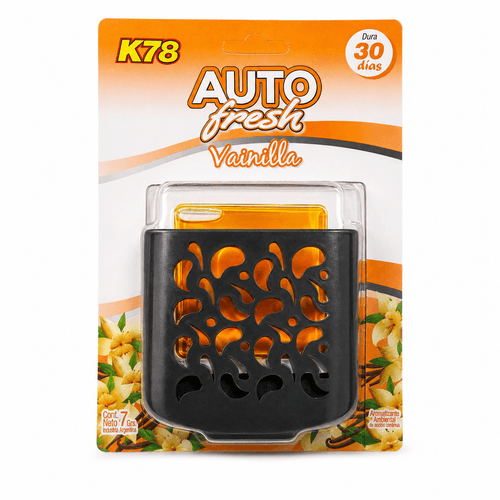 K78 Aromatizante ambiental Auto Fresh con canasta 7 grs Vainilla