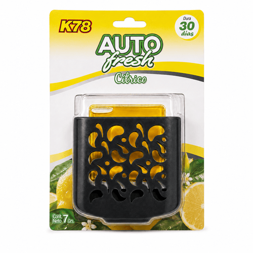 K78 Aromatizante ambiental Auto Fresh con canasta 7 grs Cítrico
