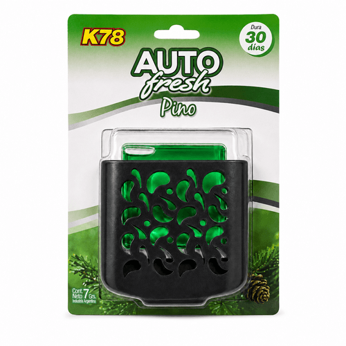 Aromatizante Ambiental Gel K78 Auto Fresh Pino 7ml Para Auto Verde