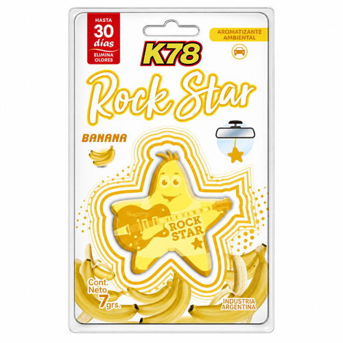 K78 Aromatizante ambiental Rock Star 7 grs Banana