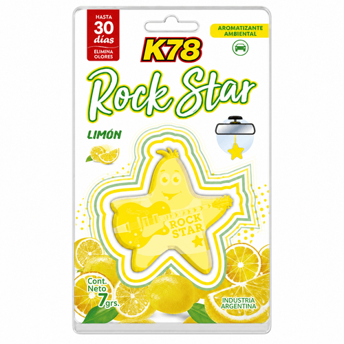 K78 Aromatizante ambiental Rock Star 7 grs Limon