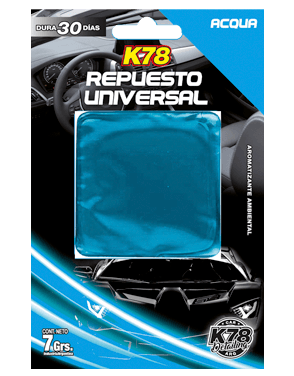 K78 Aromatizante ambiental Repuesto Universal 7 grs Acqua