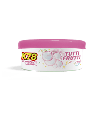 K78 Aromatizante ambiental en gel  Lata 55 grs Tutti Frutti