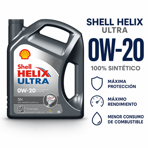 Aceite Shell Helix Ultra SP 0W20 Sintético 4 Lts