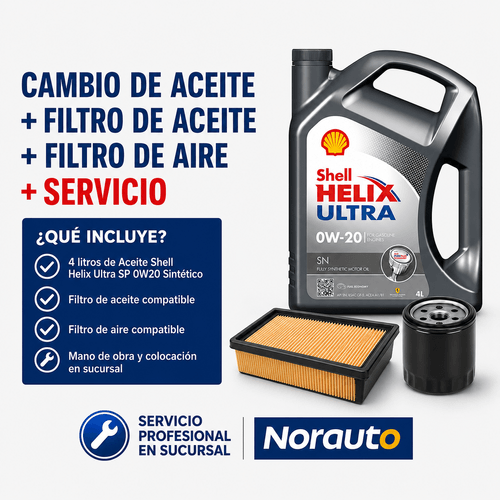 Cambio de aceite y filtros Shell Helix Ultra SP 0W20 con colocación