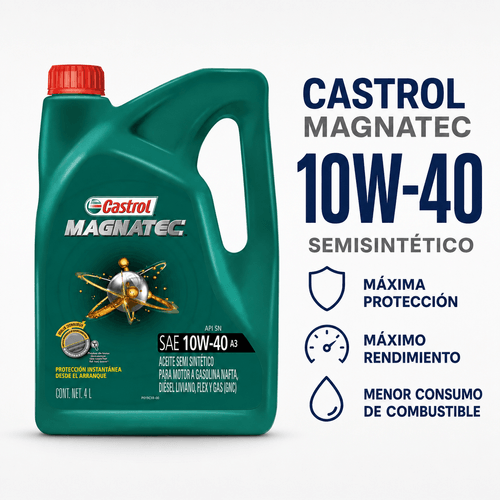 Aceite Castrol Magnatec 10W40 A3 Semi Sintético 4 Lts