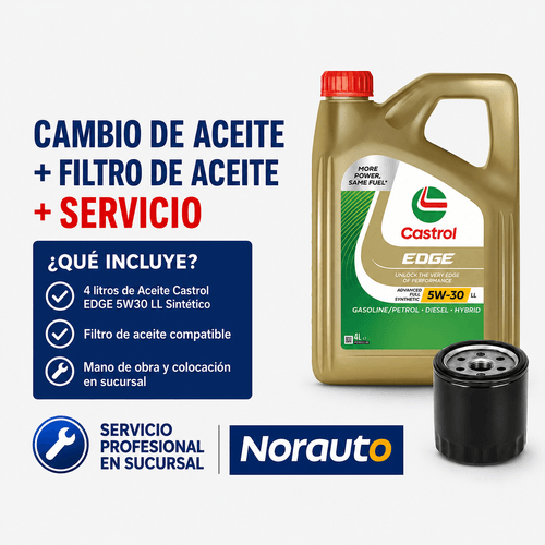 Cambio de Aceite Castrol Edge 5W30 + Filtro de Aceite + Colocación