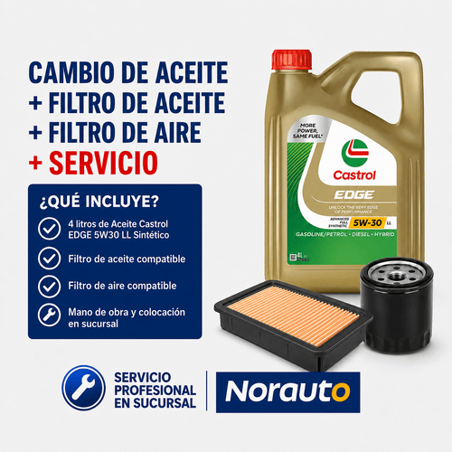 Cambio de aceite y filtros Castrol Edge 5W30 con colocación