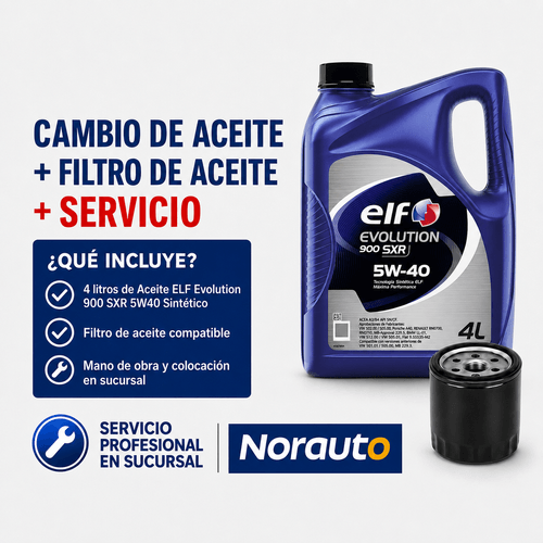 Cambio de Aceite ELF Evolution 900 SXR 5W40 + Filtro de Aceite + Colocación