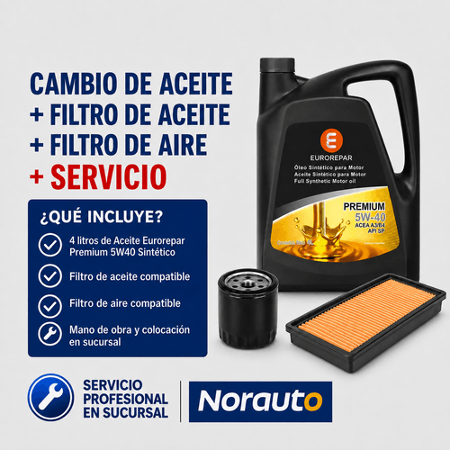 Cambio de Aceite y filtros Eurorepar Premium 5W40 con colocación