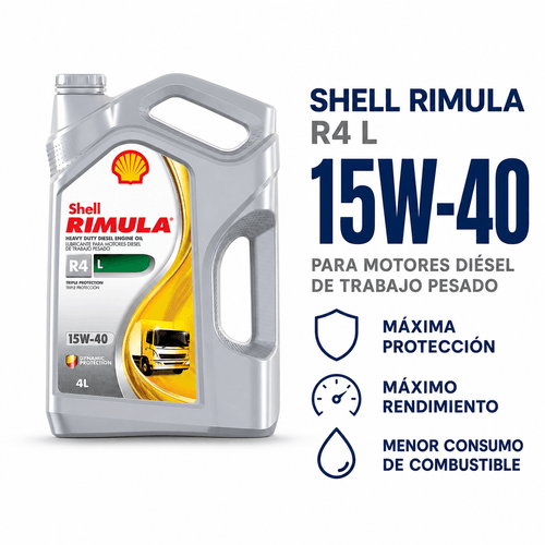 Aceite Shell Rimula R4 15W40 Semi Sintético 4 Lts