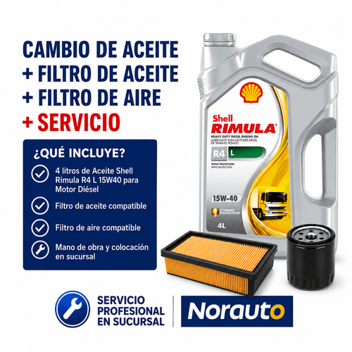 Cambio de aceite y filtros Shell Rimula R4 15W40 con colocación